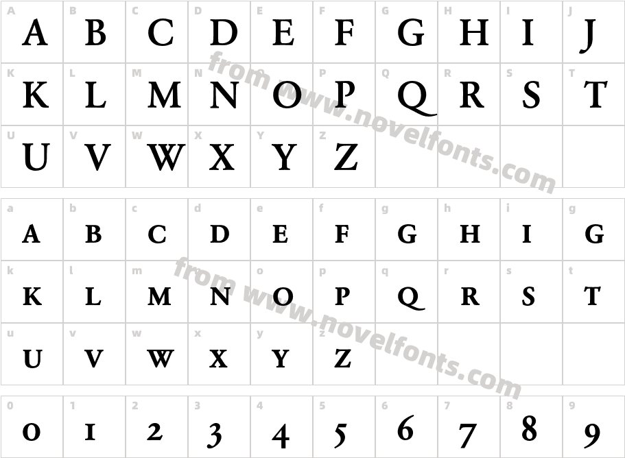 Garamond Expert BQCharacter Map