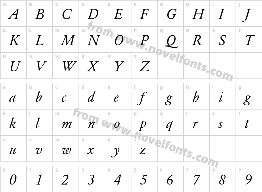 Garamond-Norm 2Character Map