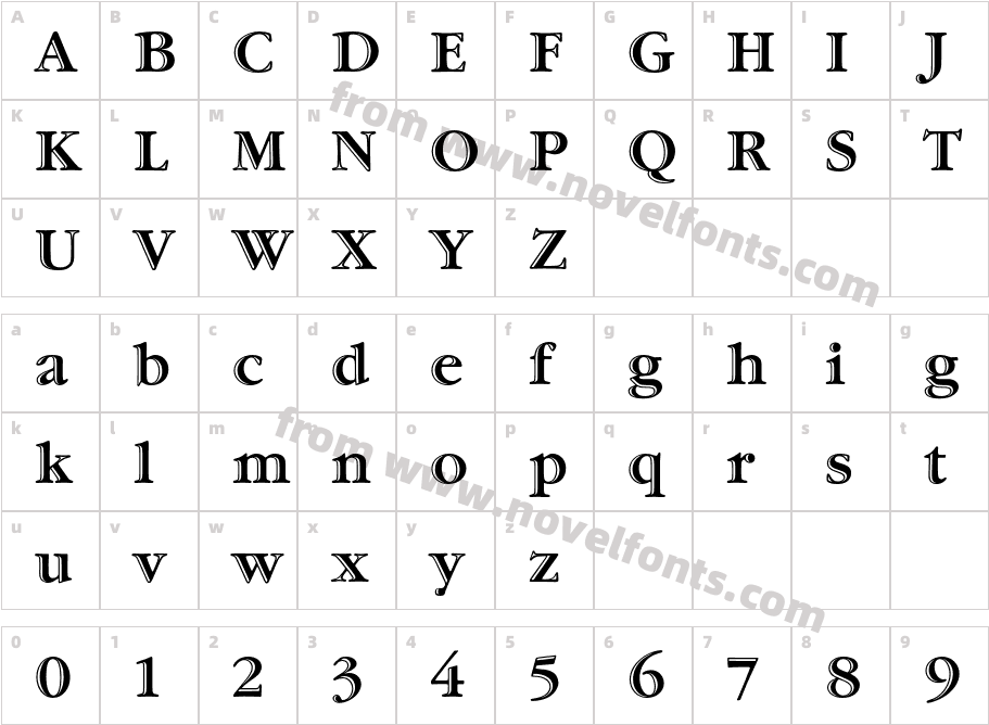 GaramondHandtooledITCStdCharacter Map