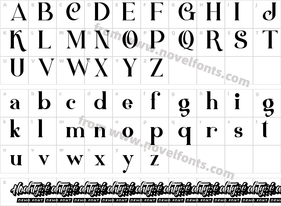 Bernardston Demo RegularCharacter Map