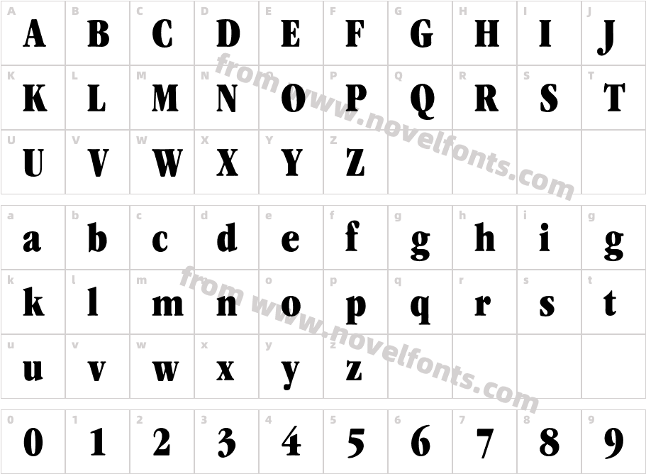 GaramondITCCondensedBQ-UltraCharacter Map