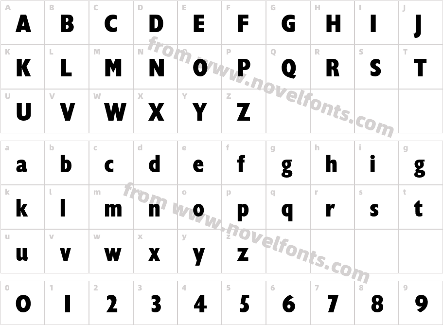 Garrison Cond. Sans BOLDCharacter Map