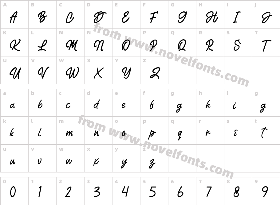 Bosmen RegularCharacter Map
