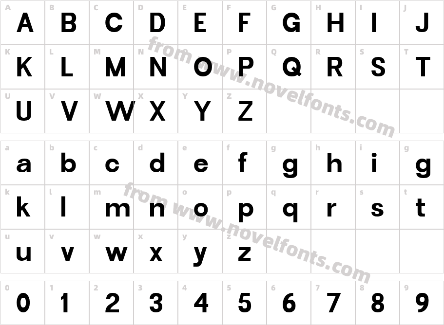 Garute BoldCharacter Map