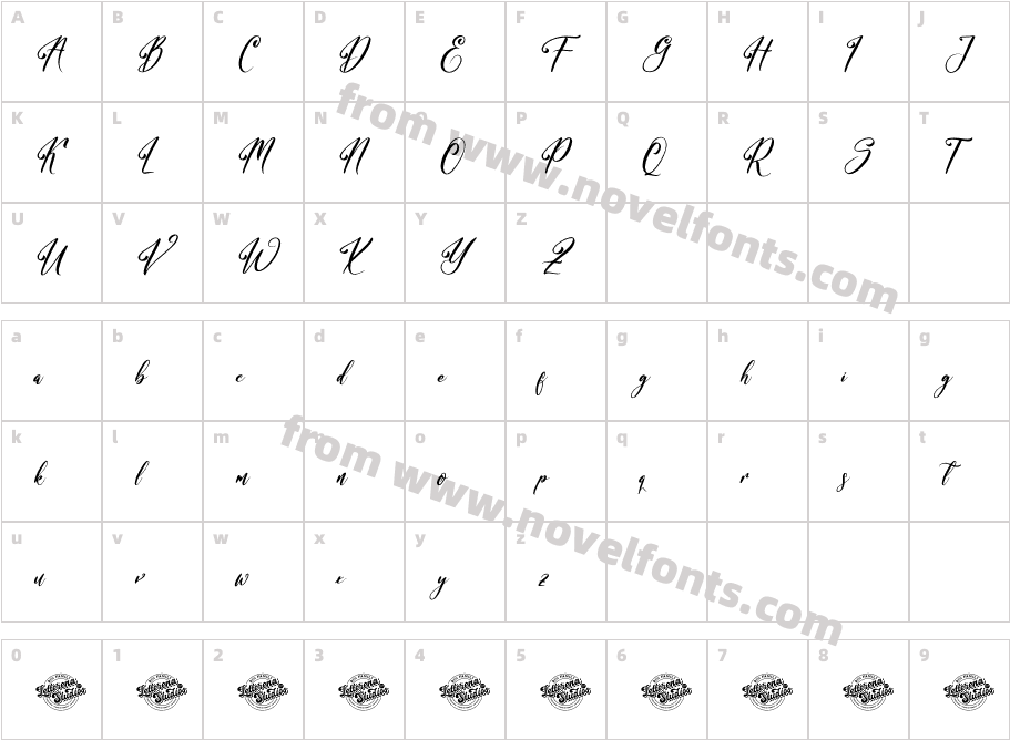 Bracetison DEMO VERSIONCharacter Map