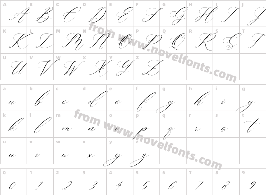 Gashina Lattiva ItalicCharacter Map