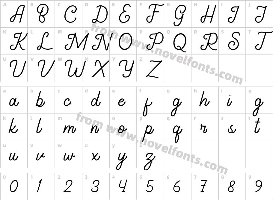 Gathenbury TypefaceCharacter Map