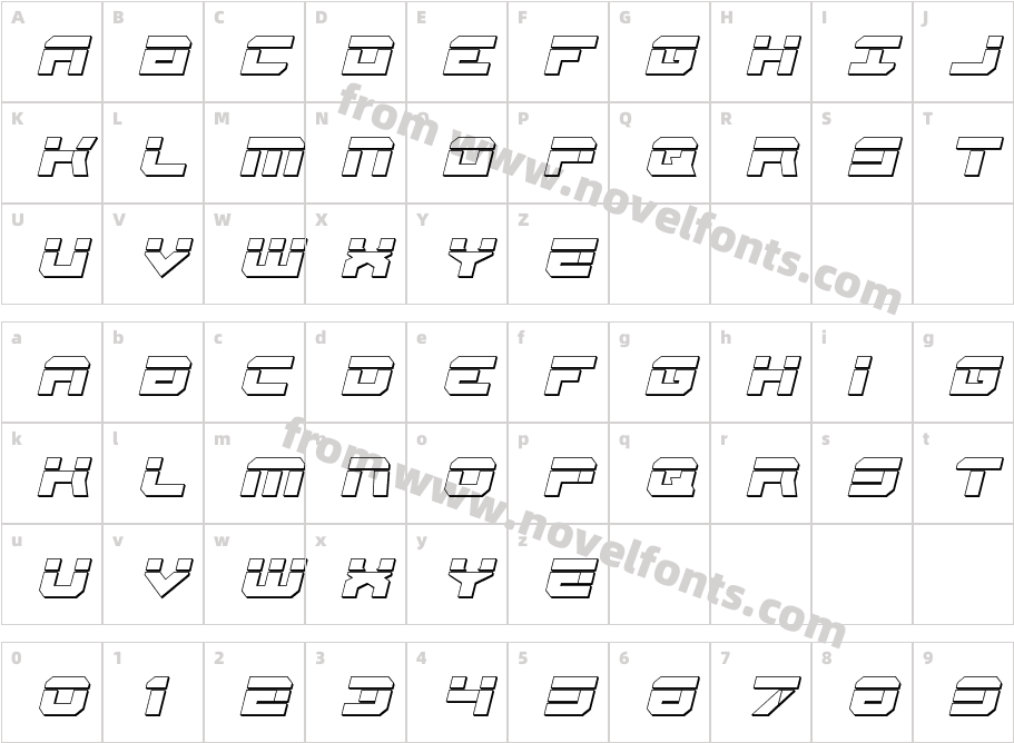 Gearhead Bullet ItalicCharacter Map