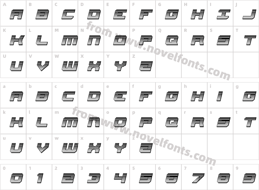 Gearhead Chrome ItalicCharacter Map