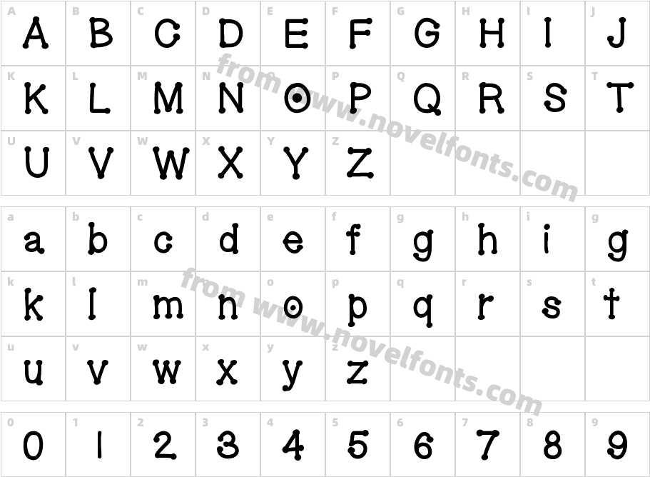 GelDoticaLowerCaseThickCharacter Map