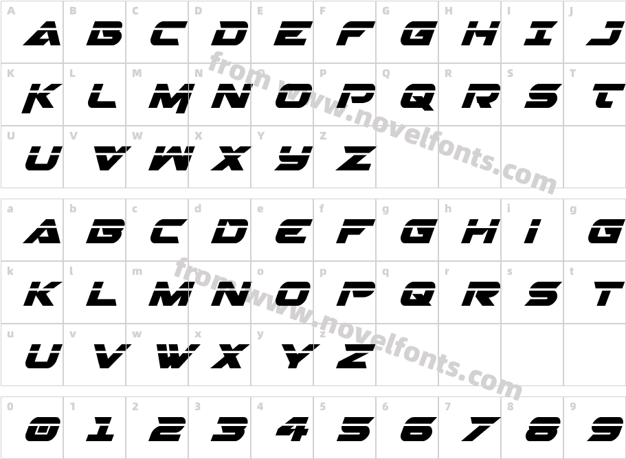 Gemina 2 Laser ItalicCharacter Map