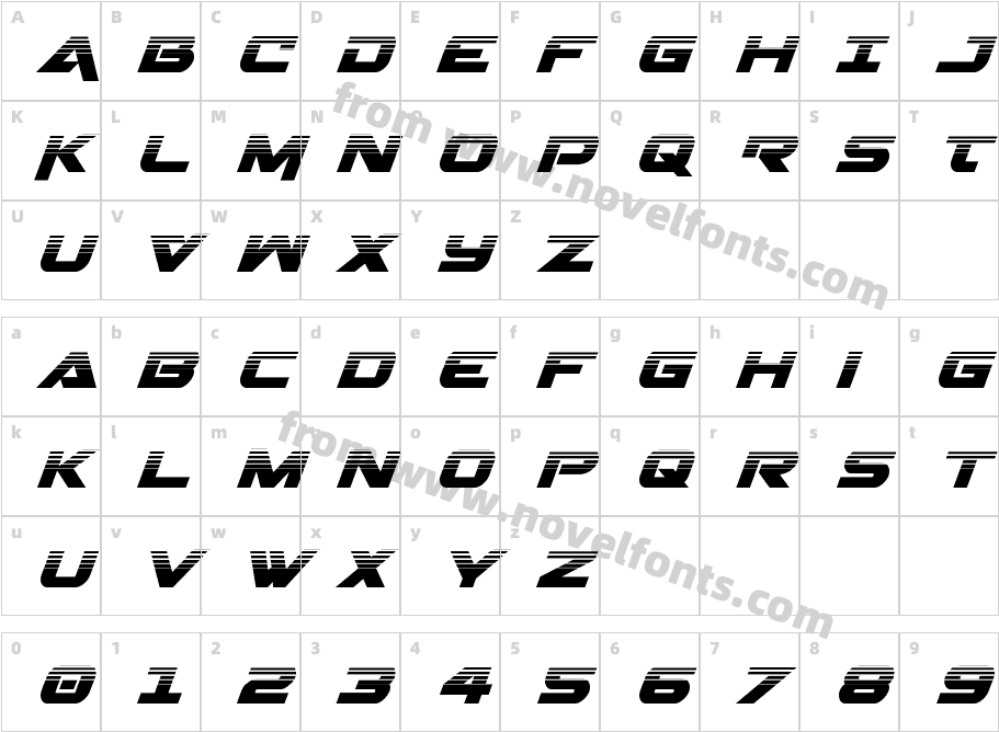 Gemina Halftone ItalicCharacter Map