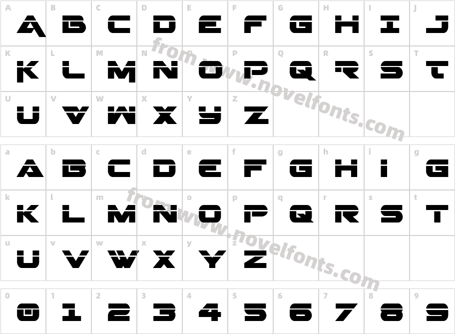 Gemina LaserCharacter Map