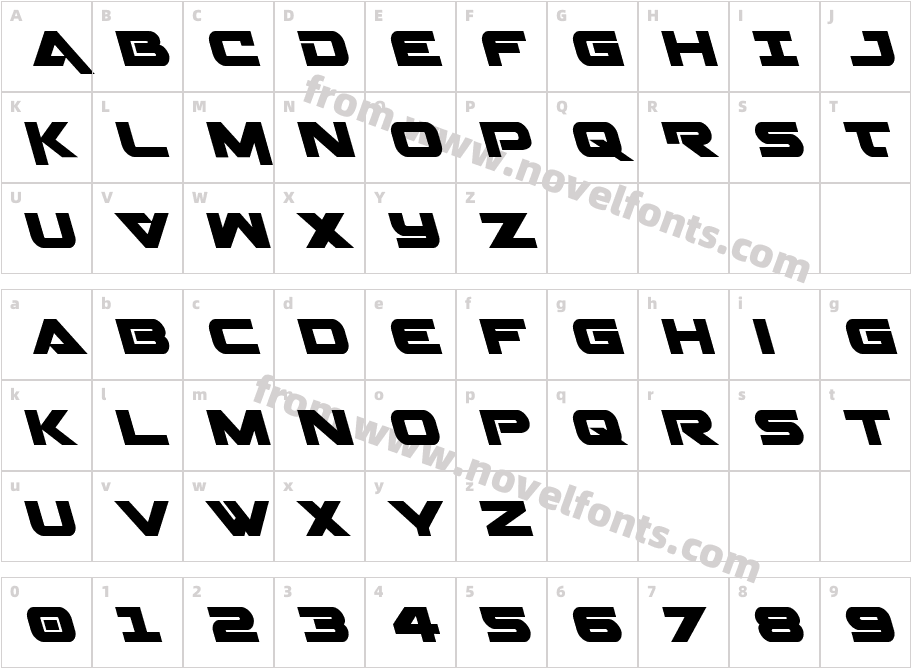 Gemina LeftalicCharacter Map