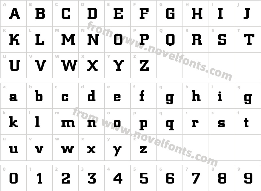 Geo 957 Wide BoldCharacter Map