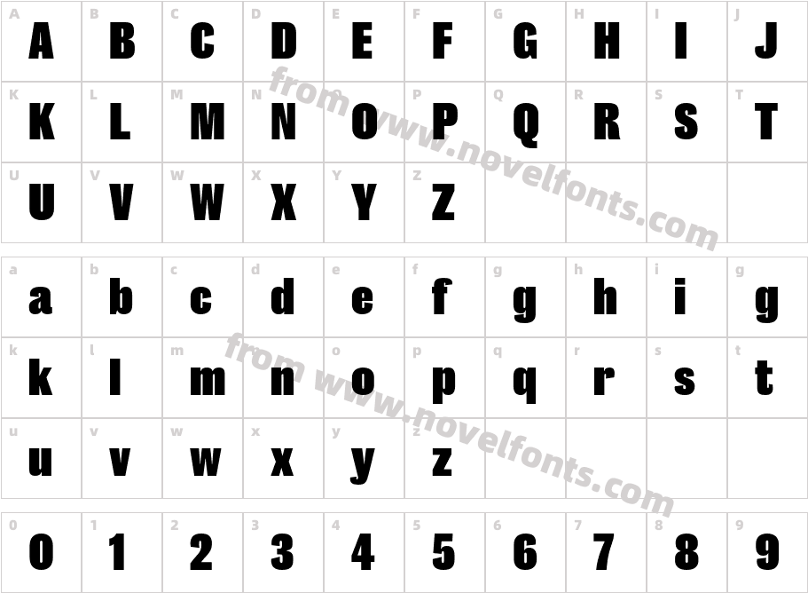 Caslon Doric Condensed Trial BlackCharacter Map