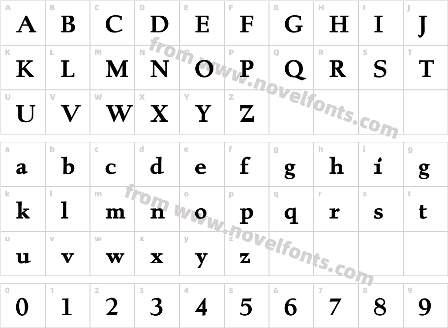 AlbertanBoldLZCharacter Map