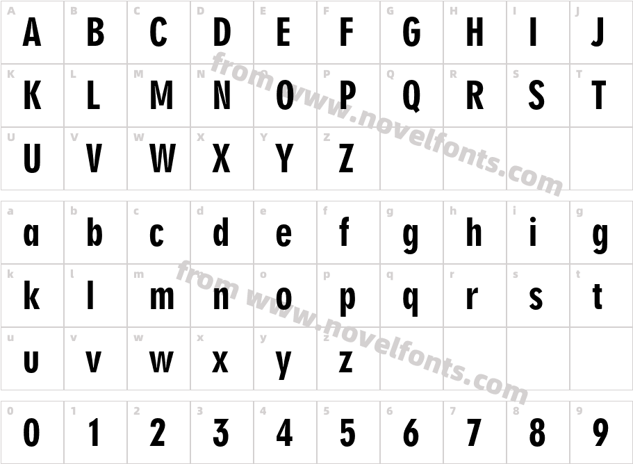 Geometric706BT-BlackCondensedBCharacter Map