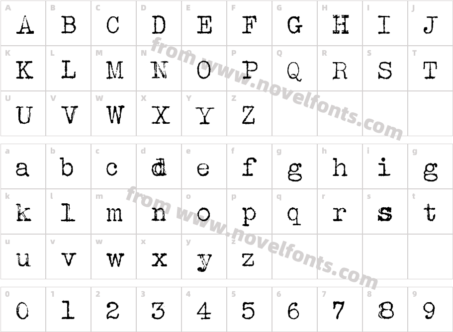 Albertsthal TypewriterCharacter Map