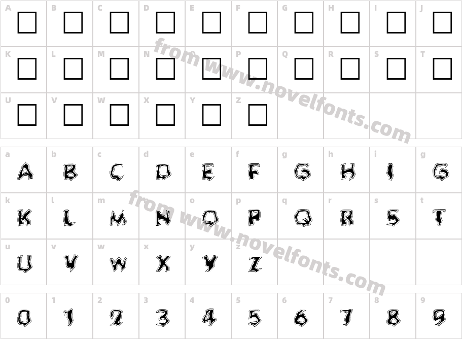 Ghoul Outline FillCharacter Map