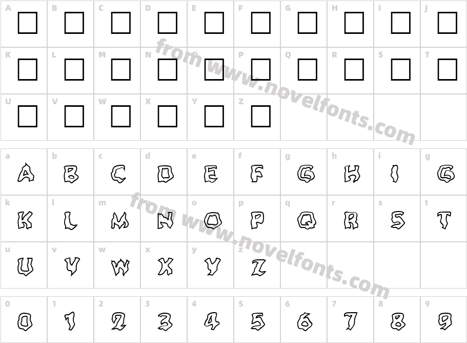 Ghoul OutlineCharacter Map