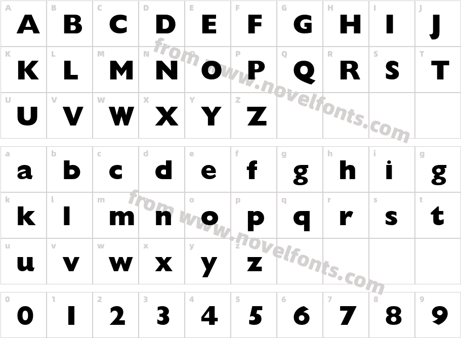 Gill Sans MT Extra BoldCharacter Map