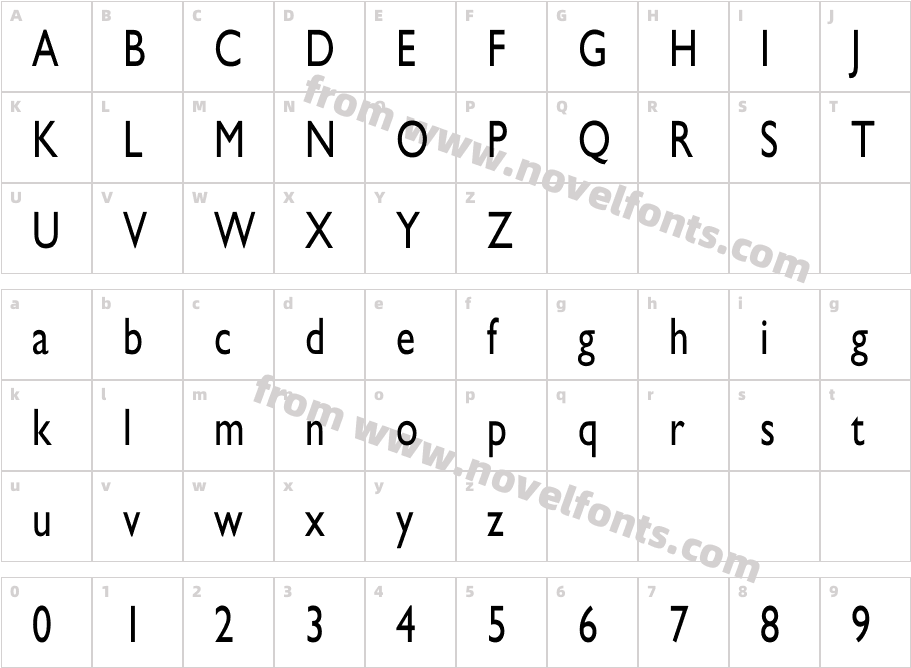 Gill Sans CnCharacter Map