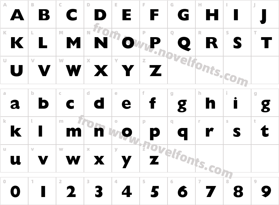 GillSans-ExtraBoldCharacter Map