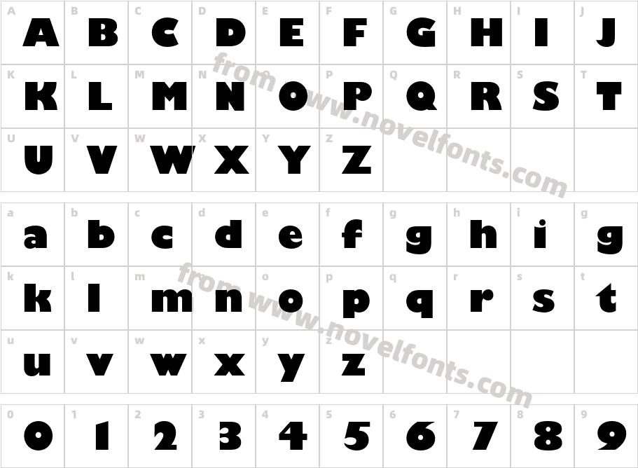 GillSans-UltraBoldCharacter Map