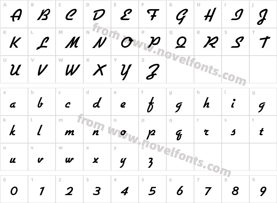 GilliesGotD-BoldCharacter Map