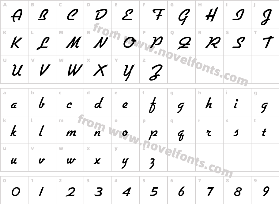 GilliesGothicBoldCharacter Map