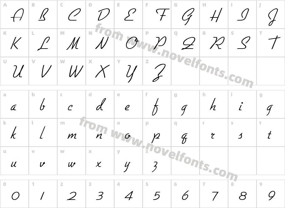 GilliesGothicLightCharacter Map