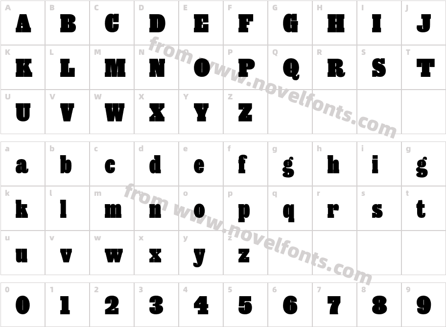 Giza-NineOneCharacter Map