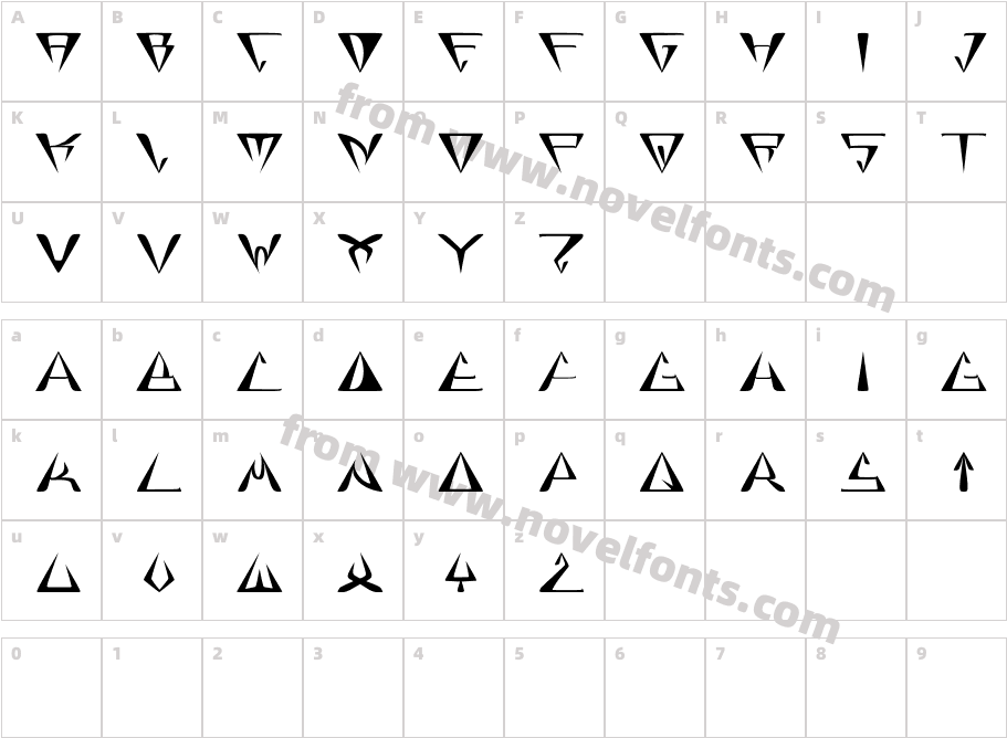 GlOrY BoLdCharacter Map