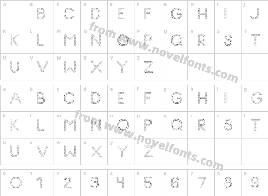 Glyph Stitch v4RegularCharacter Map