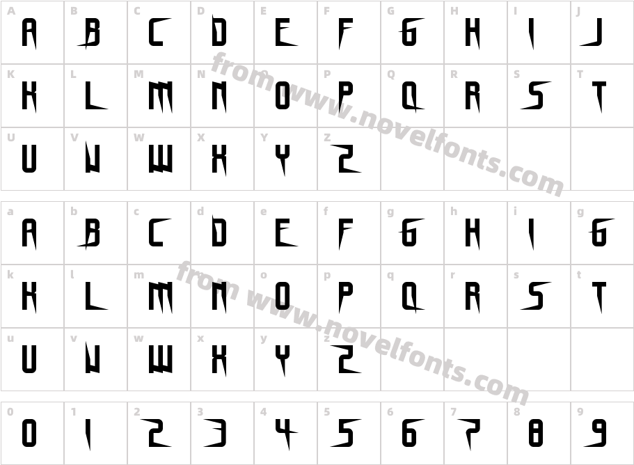 Gnome Splinters RegularCharacter Map