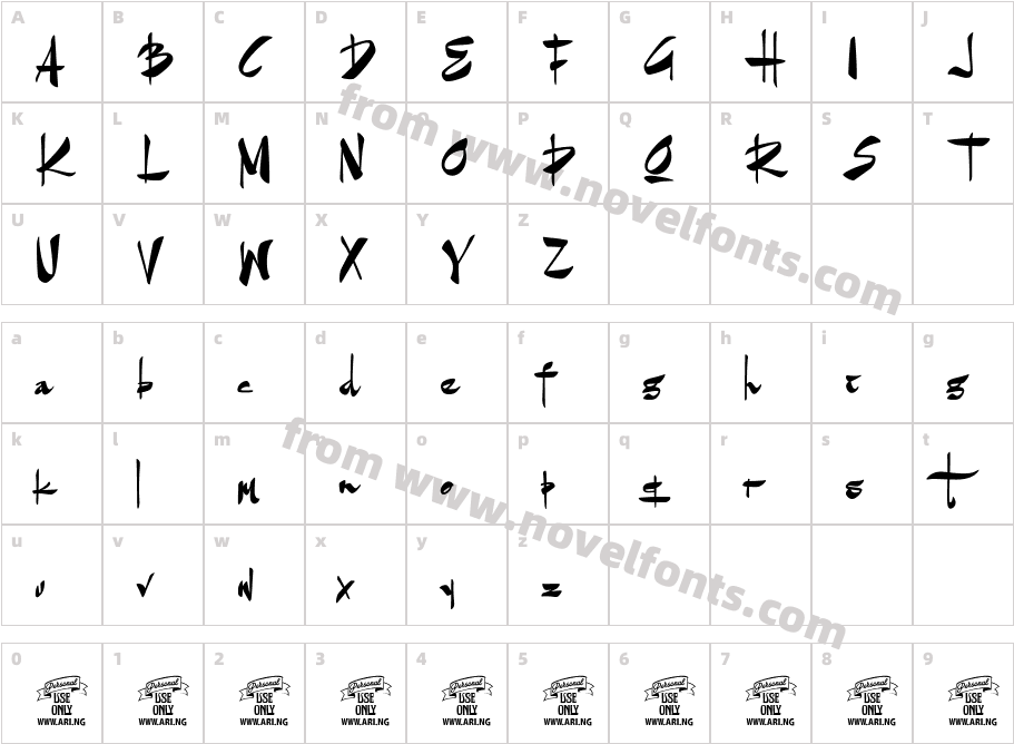 Goatskin Brush Personal UseCharacter Map