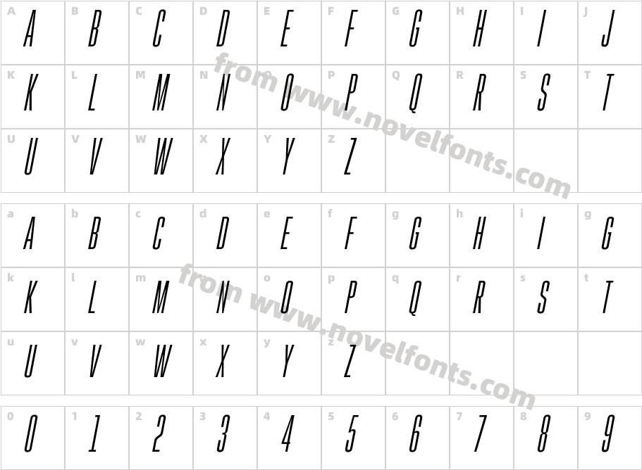 Gobold High Thin Italic ItalicCharacter Map