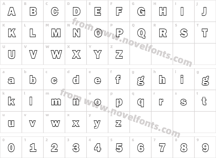 Goffik-OutlineCharacter Map