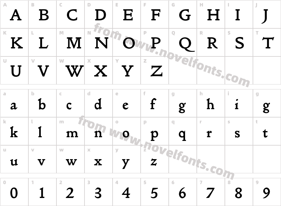 GoldenTypeEF-BoldCharacter Map