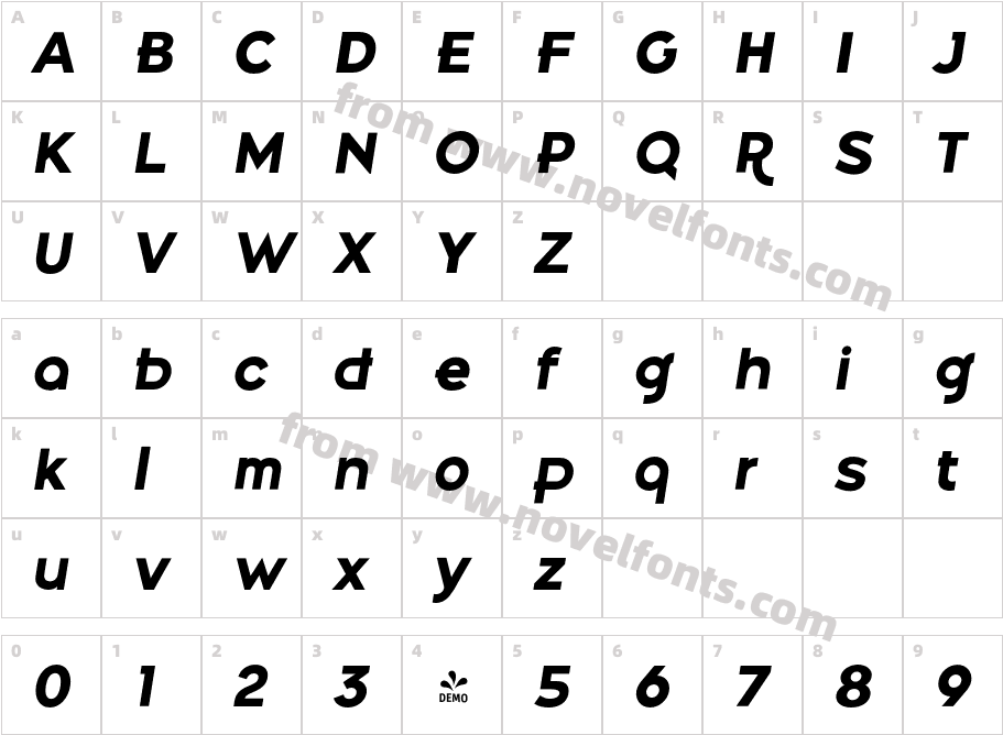 FSP DEMO Belong Sans Bold ItalicCharacter Map