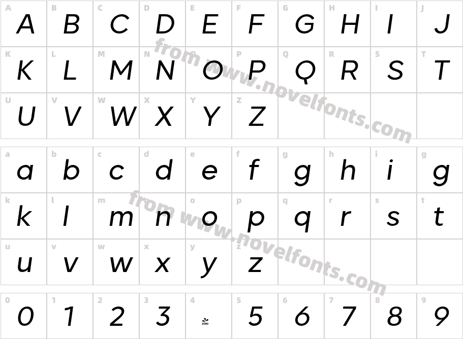 FSP DEMO Biotic Medium Italic RegularCharacter Map