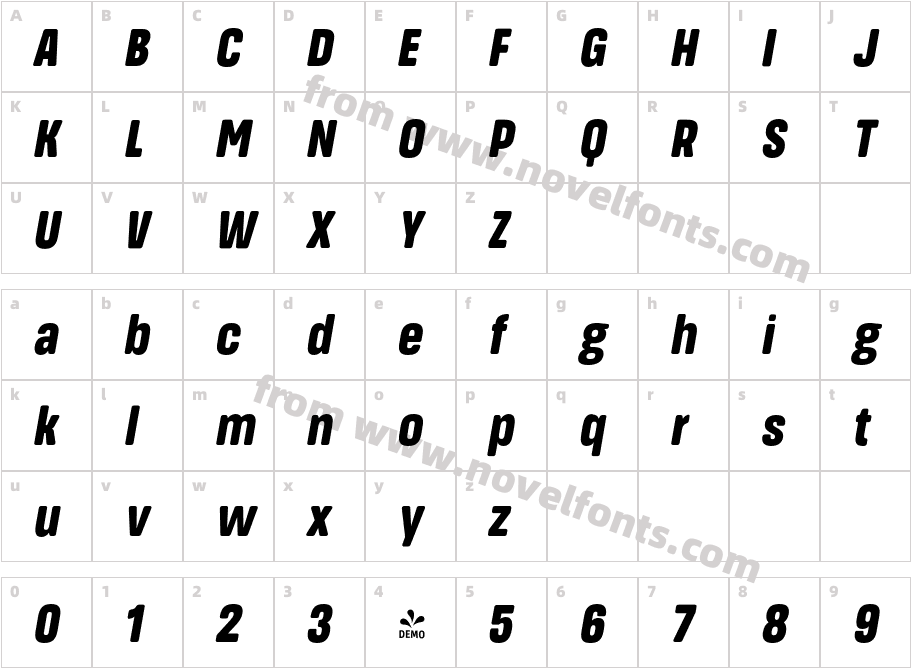 FSP DEMO Black Cn It ItalicCharacter Map