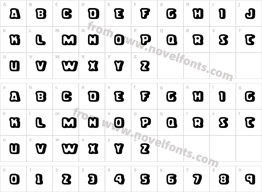 Gordita AlegreCharacter Map