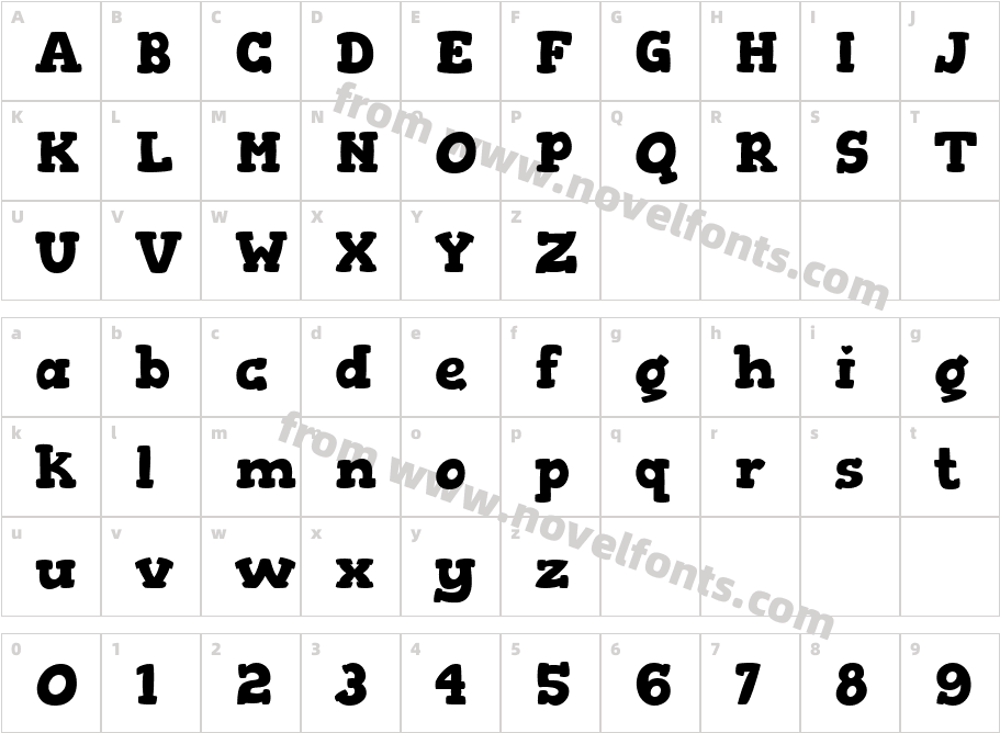 Gorditas BoldCharacter Map