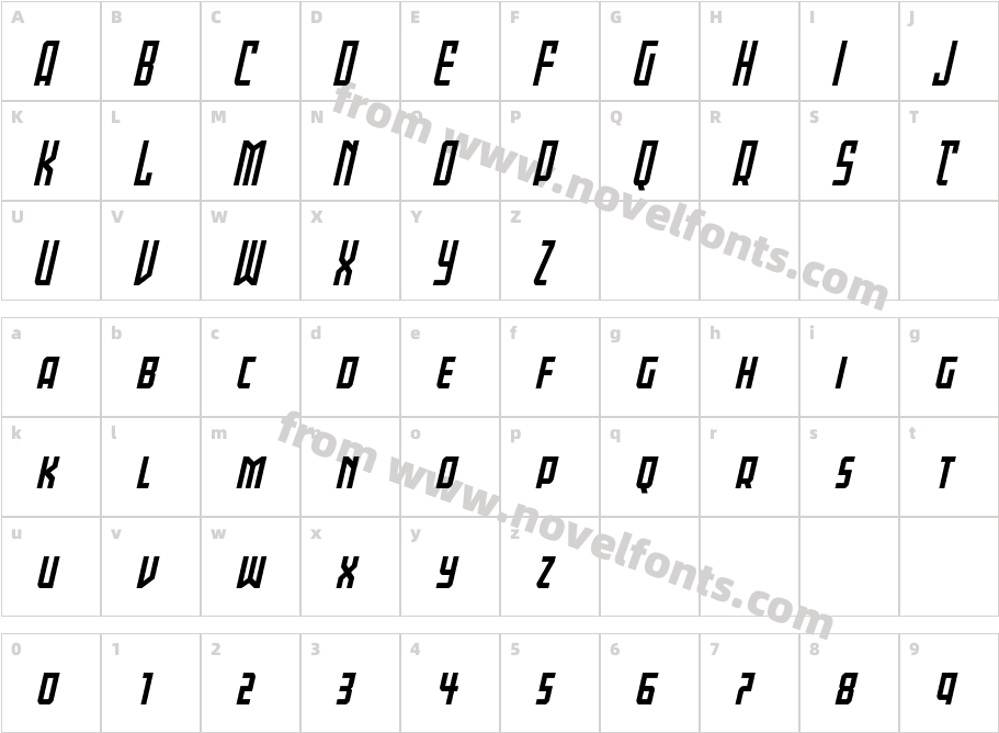 Gotham Knights Shift ItalicCharacter Map