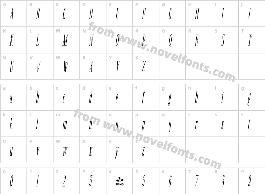 FSP DEMO Fiona Pro Italic RegularCharacter Map