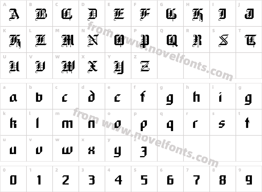 Gothic  NormalCharacter Map