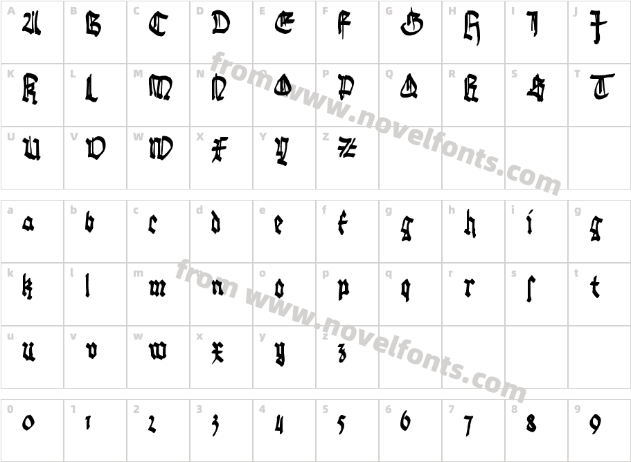 Gothic BozoCharacter Map