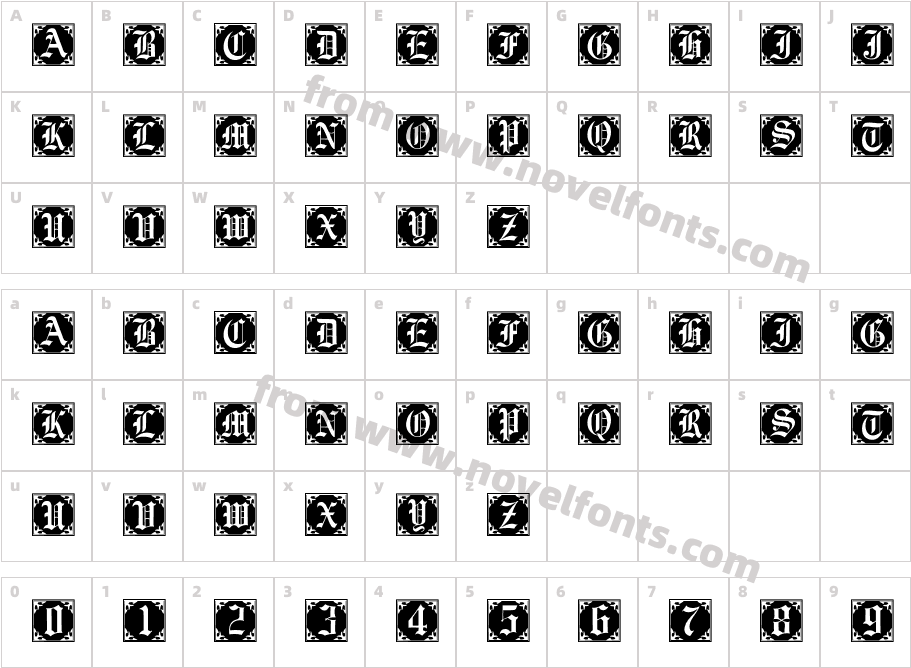 GothicCornerCapsCharacter Map